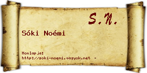 Sóki Noémi névjegykártya